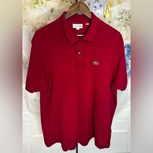 Lacoste Men's Red Short Sleeve Polo Shirt EUC